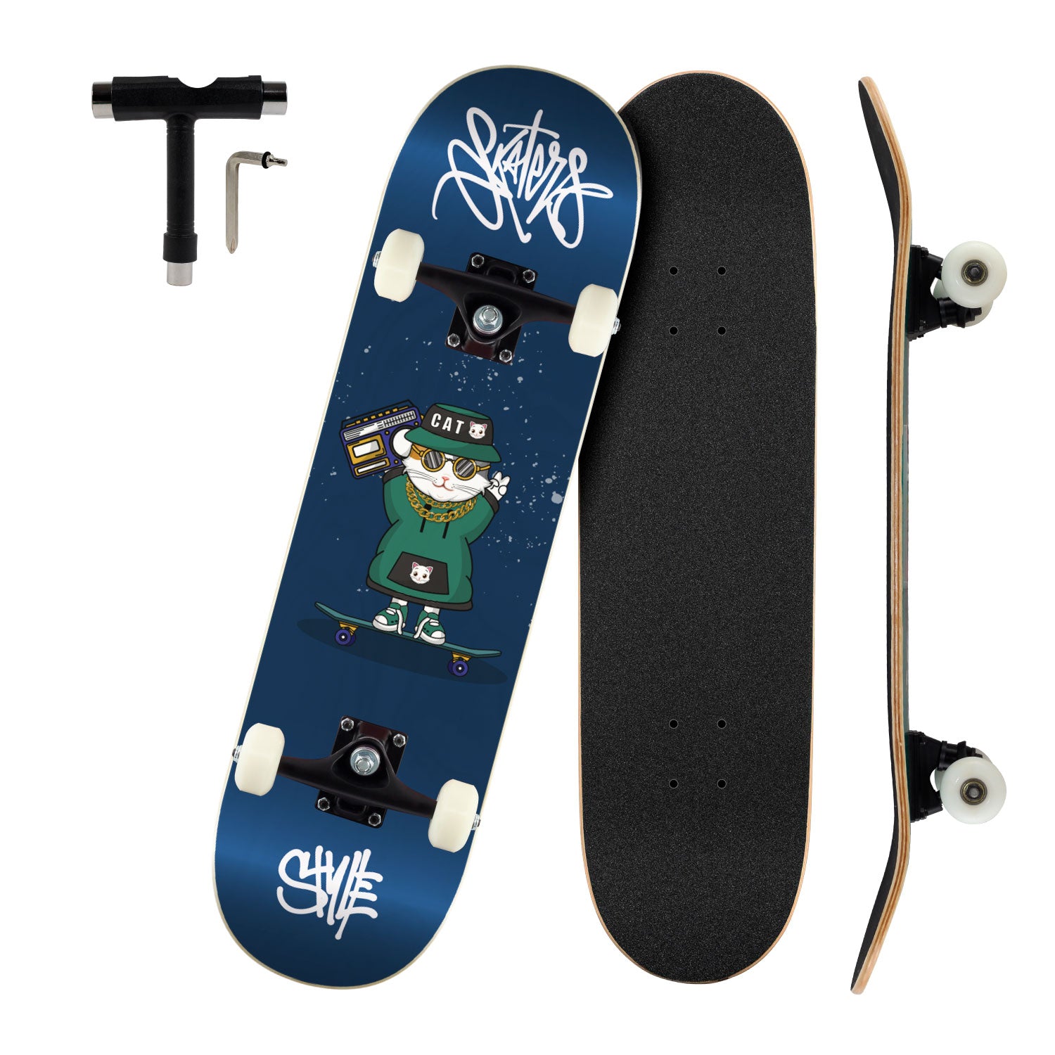 Skateboard Gato Rap + Llave T